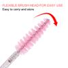 Disposable Eyelash Brush Set, 50PCS Nylon Spiral Mascara Wands, for Professional Makeup Artists Travelers (Pink) view 4