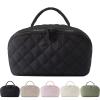 2026 New Petition Makeup Bag for Woman, Waterproof Cosmetic Organizer Wide-open Pouch Purse,Puffy Padded Organizer for Toiletries & Brushes Large Capacity with Compartments (black) view 1