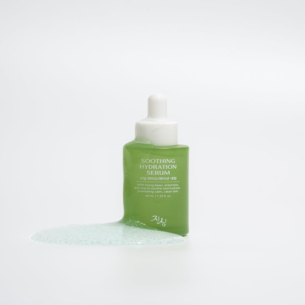 JINSIM Soothing Hydration All-in-One Serum with Mung Bean, Artemisia & Centella, Korean Vegan Facial Serum for Sensitive & Acne-Prone Skin, 1.33 fl oz