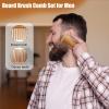 Beard Comb and Brush Set, with Double-Sided Design, Wood, Mustache Grooming Kit, Travel Beard Care Styling Kit, Natural Bristles, for Shaping and Maintaining Facial Hair view 2