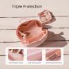 2026 New Travel Makeup Bag -180 Lay-Flat Design, Triple-Proof InteriorLarge Capacity Makeup Organizer Pouch Open Flat Toiletry Bag, Portable Puffer Cosmetic Bags for Toiletries (Khaki) view 2