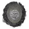FNY HAIR Toupee For Men Real Human Hair Replacement System Full Poly Mens Toupee 0.10mm Thin PU Injection Durable Mens Hair Piece Prosthesis Wig 8"X10" #1B20 Off Black Mixed 20% Grey view 3
