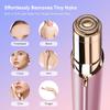 Facial Hair Remover for Women as Seen on TV Painless Face Shaver -Mini Hair Remover Electric Razor Shaver Portable Bikini Epilator for Lips Chin Armpit Peach Fuzz Fingers Neck, Cheek Rose Gold view 2