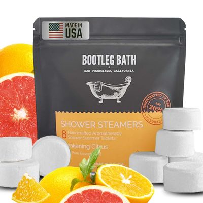 BOOTLEG BATH Shower Steamers Aromatherapy Citrus Blend 8 Pack, 100% Pure Essential Oil, All Natural, for Men and Women, Made in USA