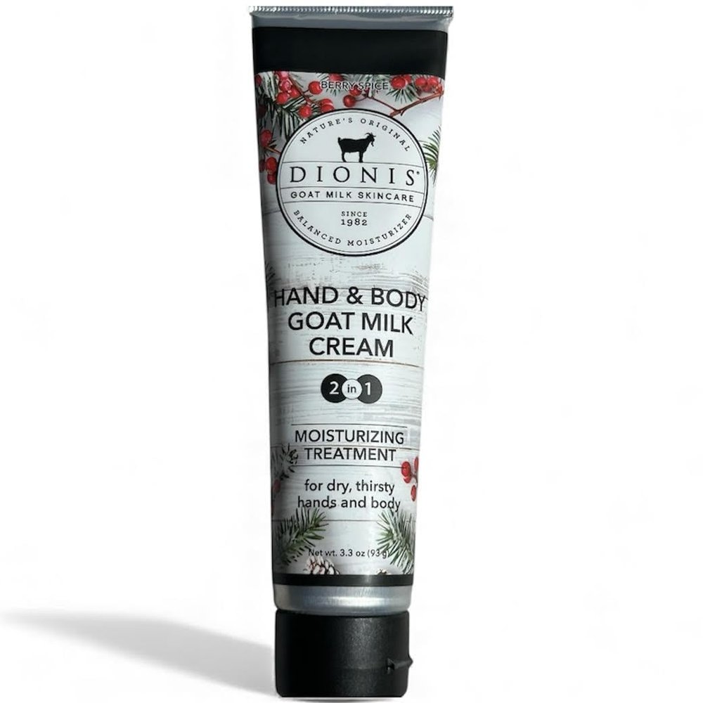 Dionis Goat Milk Hand and Body Cream, Berry Spice Scent