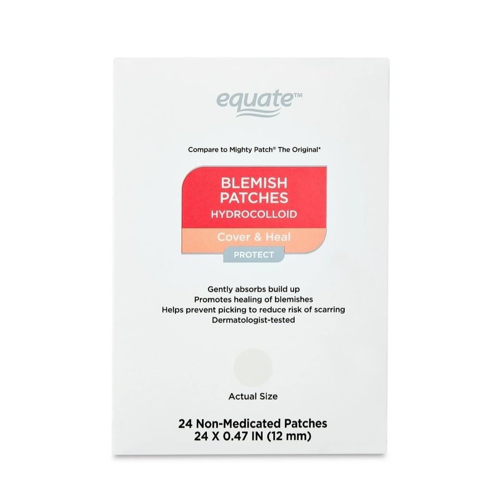 Hydrocolloid Blemish Patches, Non-Medicated Cover and Heal Acne Patches, 24 Count, 12mm
