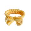 YDMHYLAI Makeup headband Headband Hair accessories Soft Bow Spa Headband Soft-Toned Fluffy Elastic Hair Tie Women's Shampoo For Bathing & Makeup(Yellow) view 1