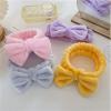 YDMHYLAI Makeup headband Headband Hair accessories Soft Bow Spa Headband Soft-Toned Fluffy Elastic Hair Tie Women's Shampoo For Bathing & Makeup(Yellow) view 2