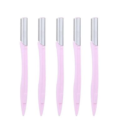 3/5/7Pcs Eyebrow Razor Multipurpose Exfoliating Dermaplaning Makeup Tool Eye Brow Knife Face Hair Removal Blade Shaver(5pcs pink)