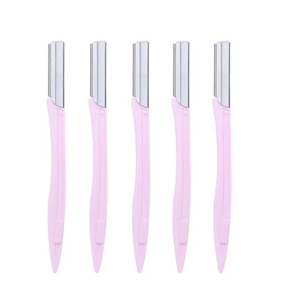 3/5/7Pcs Eyebrow Razor Multipurpose Exfoliating Dermaplaning Makeup Tool Eye Brow Knife Face Hair Removal Blade Shaver(5pcs pink)