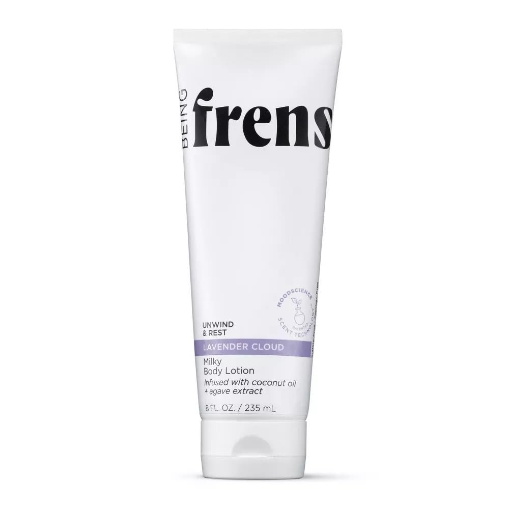 Being Frenshe Lavender Cloud BODY LOTION | Milky Hydrating Lotion for Dry Skin with Coconut Oil | 8 fl oz, 235 mL
