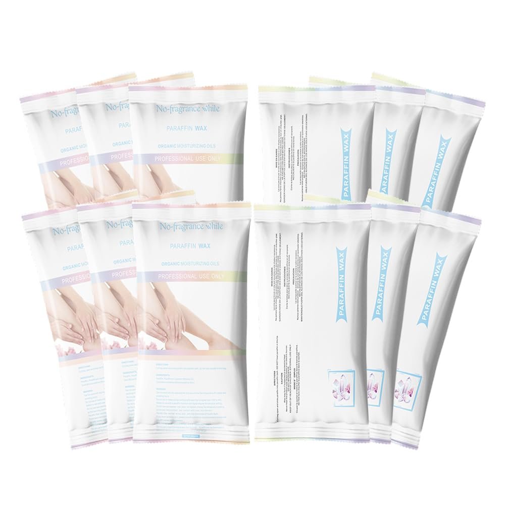 HLead Paraffin Wax Refills, 12 Packs Unscented Paraffin Wax Beads Blocksfor Paraffin Bath Machine, Hand FeetDry Skin Care-Relieves MuscleFatigue, Hydrates and Nourishes