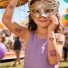 Konsait Mardi Gras Temporary Tattoos, 99+ PCS Fake Tattoos Body Makeup Tattoo with Mask Crown Hat for Masquerade Party Favors Mardi Gras Accessories 10 Sheets view 3