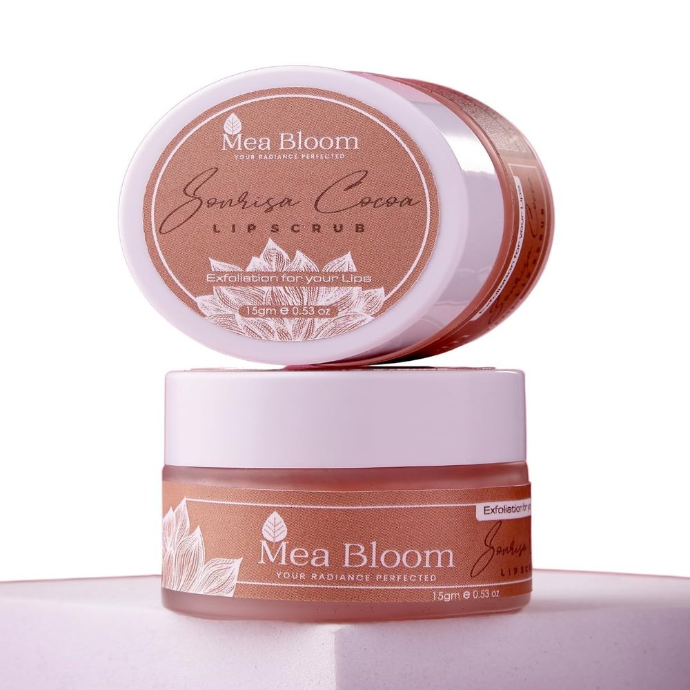 BEMT Sonrisa Cocoa Exfoliating & Nourishing Lip Scrub | Natural Sugar Crystals with Cocoa Butter, Shea Butter, Rosehip Oil & Vitamin E | Gentle Exfoliation & Softening Care 15 g (Pack of 1)