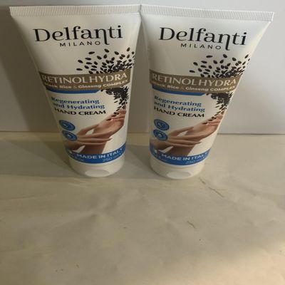 Delfanti Milano Retinol Hydrating Hand Cream, Moisturizing Formula with Black Rice & Ginseng Complex (2 pack). 8.4 Fl oz