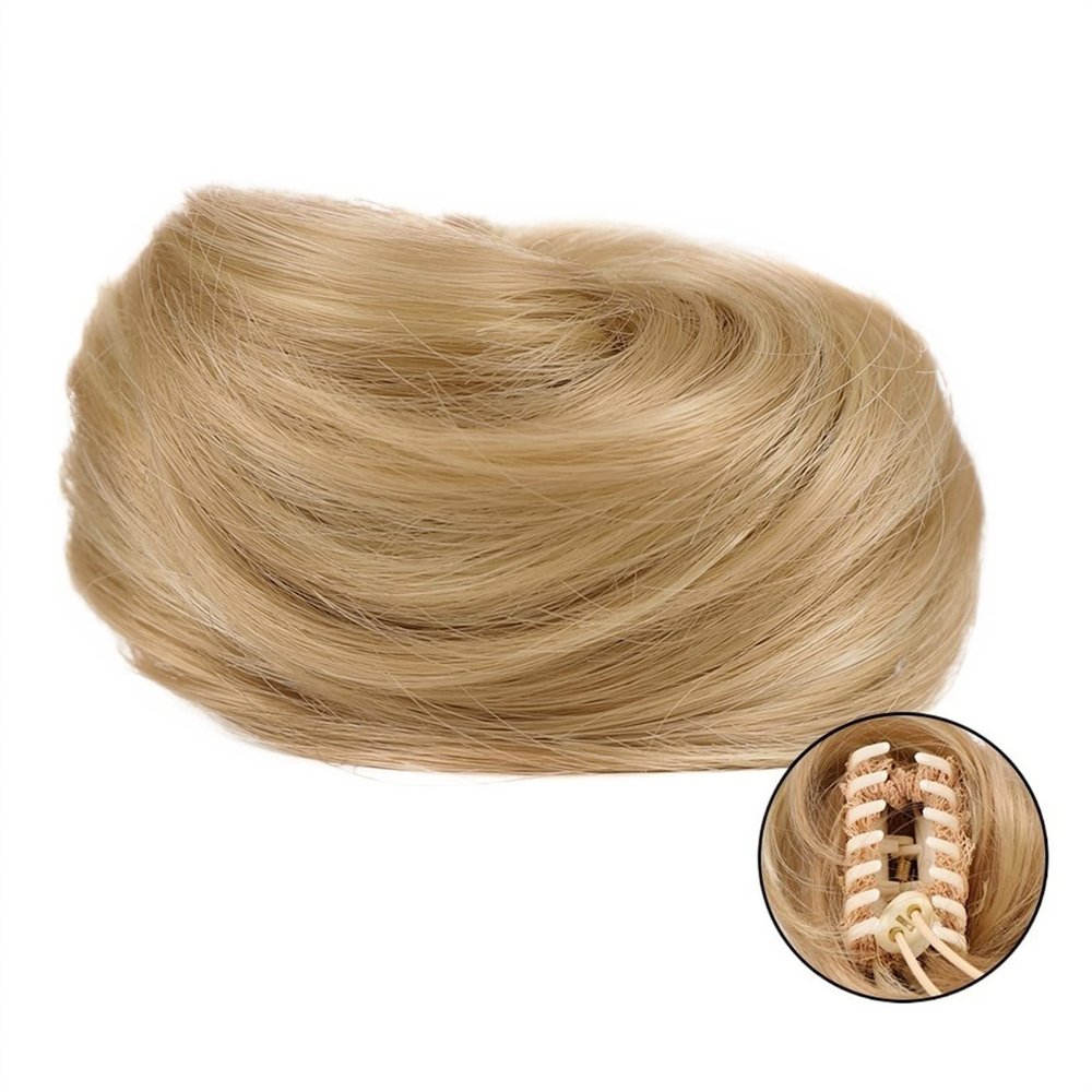 GSOUL Hair Bun Pieces for Women Synthetic Claw Clip Bun Cat Ears Hair Donut Messy Mini Extensions Women Accessories