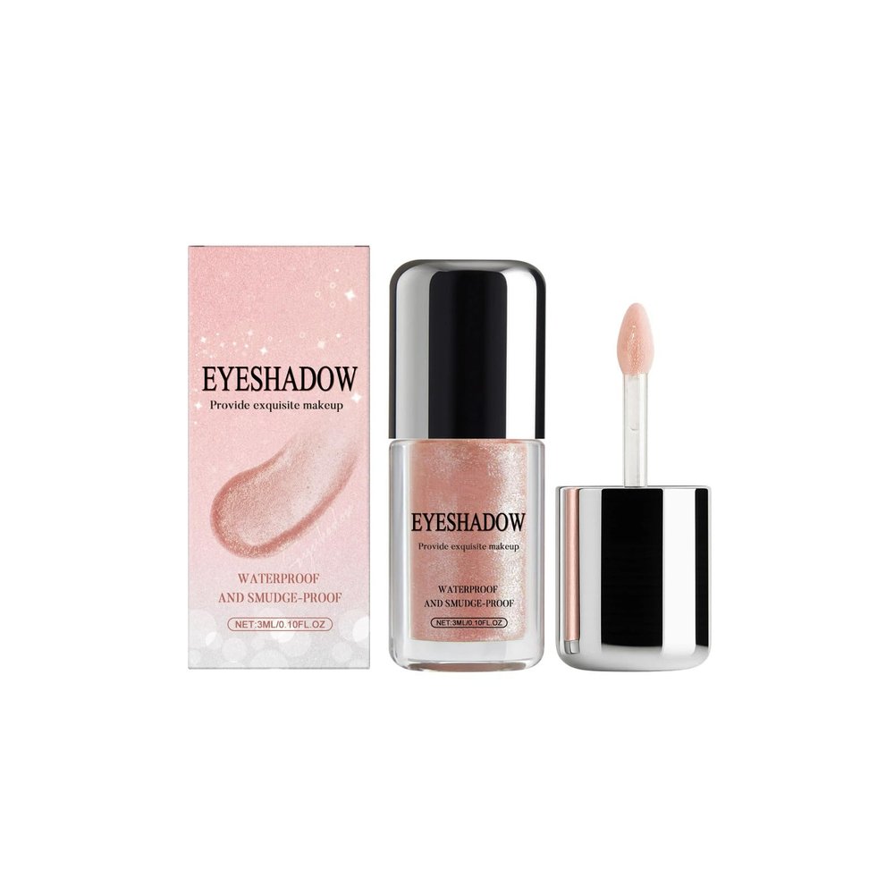 Shimmery Nude Pink Liquid Eyeshadow - Fine Luster, Non-Fallout, Long-Lasting, Quick-Dry & Smudge-Proof