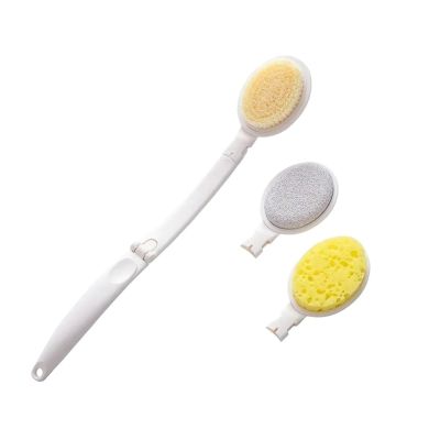 1pc Long Handle Shower Sponge Brush Body Scrubber 3-in-1 Body Wash Brush Bath