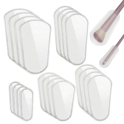20pcs Makeup Brush Covers, Brush Cover for Women Portable Cosmetic Brush-Protectors 5 Sizes Clear Protector Sleeves Dustproof Waterproof Cosmetic Brushes Guards Caps for Travel Daily Storage Organizer