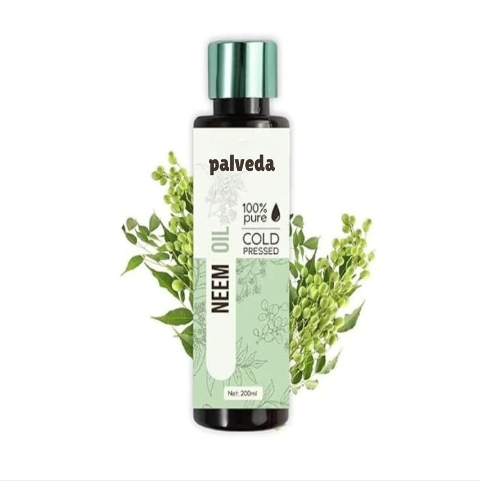 palveda Pure Cold Pressed Neem Oil for Hair, Skin and Nails, 200ml, Multi-Purpose Moisturizing and Organic Carrier Oil