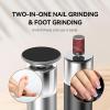 2-in-1 Electric Foot File, Electric Foot File Hard Skin Remover, Suitable for Removing Foot Crusts, calluses, and Hard Skin, with Three Adjustable Levels, Used for Foot Care and exfoliating (Black) view 2