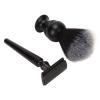 3Pcs Trimming Brush Set for Men, Black Beard Care Kit, Safety Trimming Blade Brushes with Stand Holder, Stainless Steel Trimmer Brush Set for Most, Gift for view 3