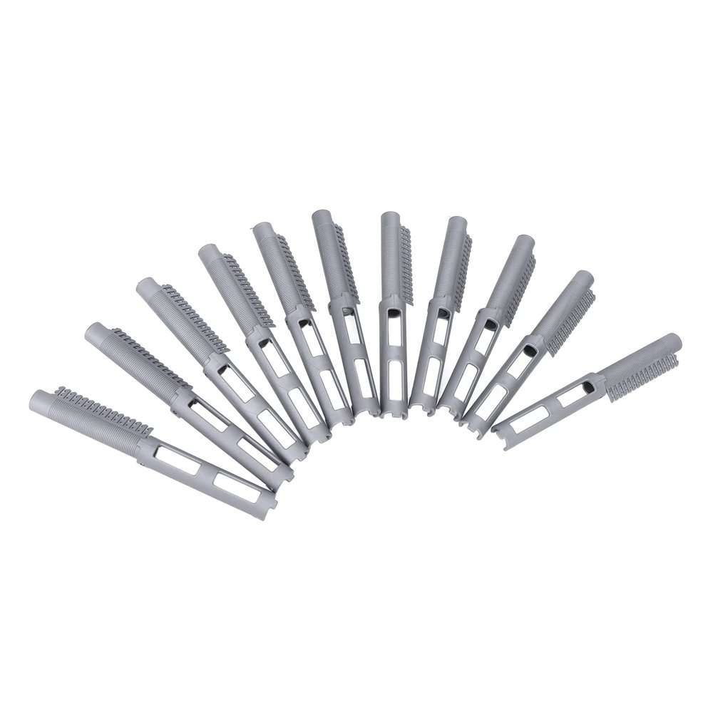 12pcs Hair Perm Rods Hollow Hair Perm Clip Hair Styling Accessory for Barbershop Professional Salon Styling Tools Plastic Resin Material 8cm Length (Grey)