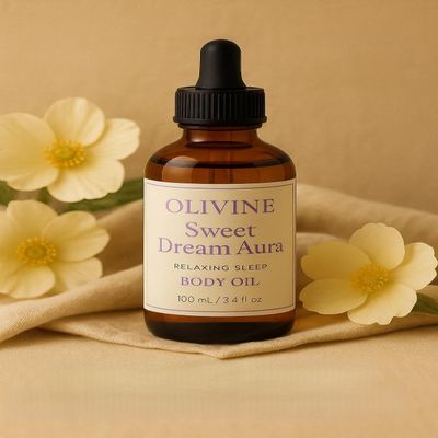 OLIVINE Sweet Dream Aura Relaxing Sleep Body Oil, Natural Botanical Blend with Jojoba and Sweet Almond Oil, Paraben-Free Formula, 100 ML /3.4 Fl Oz
