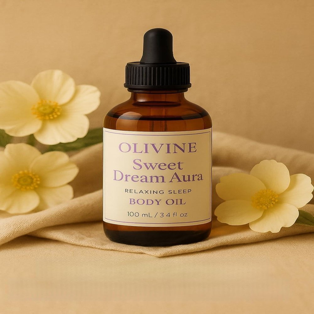 OLIVINE Sweet Dream Aura Relaxing Sleep Body Oil, Natural Botanical Blend with Jojoba and Sweet Almond Oil, Paraben-Free Formula, 100 ML /3.4 Fl Oz