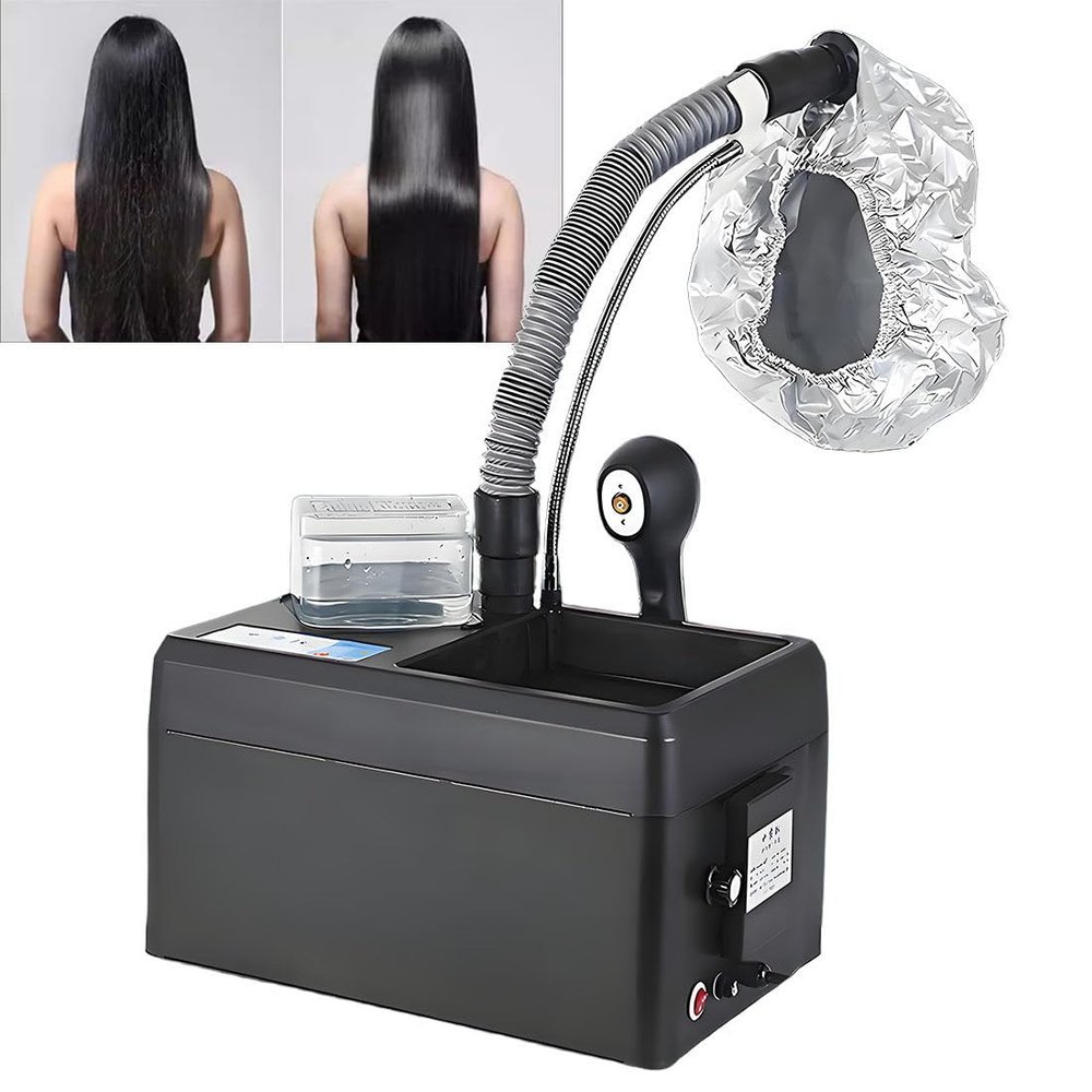 MazmornFly Hair Steamer Salon Micro Mist Scalp Treatment Dye Perm Professional Hooded SPA Barber Shop Blue Light for Black Hair Natural