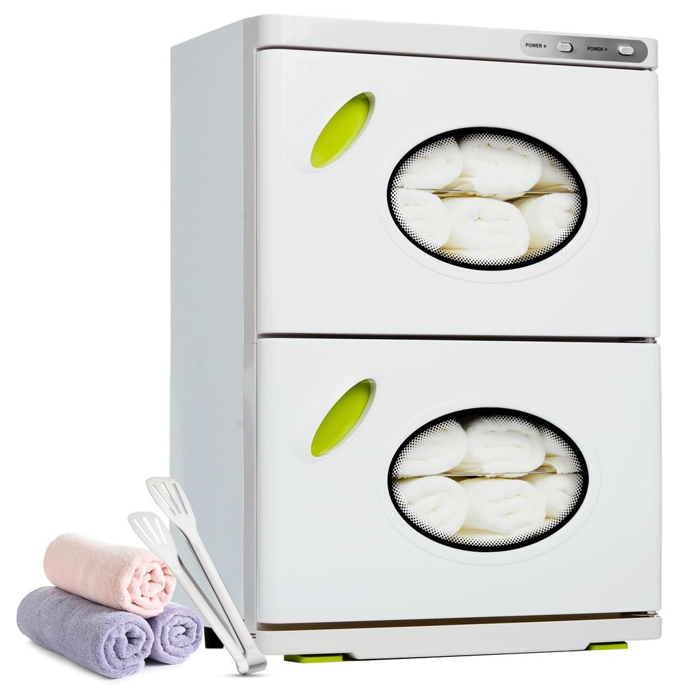 ADVWIN Hot Towel Warmer Cabinet, Towel Warmer for Spa Salon, Professional Large Capacity Towel Double Cabinet for Bathroom, Esthetician
