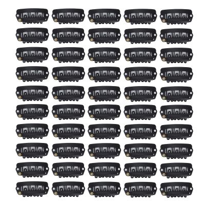 Gucagle U Shape Hair Wig Clips 6 Teeth Stainless Steel Hair Extension Clips for Wigs Hairpieces Black 2.8cm 50pcs