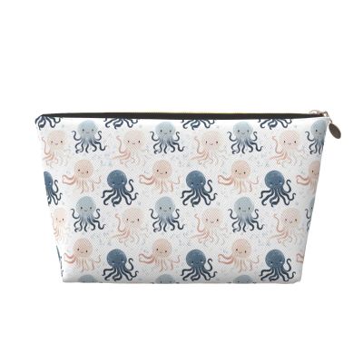TZTTZT Cartoon Cute Octopus Print Makeup Bag, Cosmetic Travel Toiletry Bag for Women, Leather Make Up Bags, Cute Makeup Pouch Organizer, Travel Essentials for Women