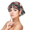 Abstract Eyeball Art Print Satin Silk Bonnet for Sleeping Women, Adjustable Double Layer Satin Hair Bonnet for Curly Hair Night Sleep Cap Women view 1