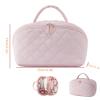 2026 New Travel Makeup Bag for Women,180 Wide Open Lay-Flat Cosmetic Case,With Handle, Inside The Separator Iayer,Ideal for Travel & Daily Use (blue) view 4