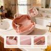 2026 New Travel Makeup Bag for Women,180 Wide Open Lay-Flat Cosmetic Case,With Handle, Inside The Separator Iayer,Ideal for Travel & Daily Use (khaki) view 3