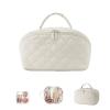 2026 New Travel Makeup Bag for Women,180 Wide Open Lay-Flat Cosmetic Case,With Handle, Inside The Separator Iayer,Ideal for Travel & Daily Use (White) view 1