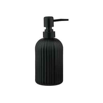 2pcs 400ML Glass Soap Dispenser with Black Pump - Refillable for Shampoo, Hand Soap, Kitchen Bathroom Pump Bottle (Black)