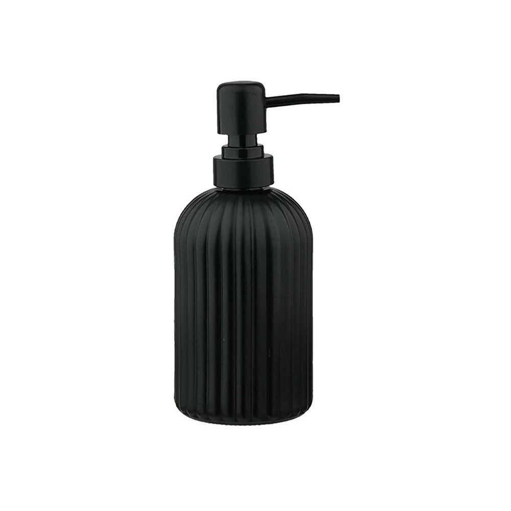 2pcs 400ML Glass Soap Dispenser with Black Pump - Refillable for Shampoo, Hand Soap, Kitchen Bathroom Pump Bottle (Black)