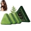3pcs Nature Triangle Shampoo Bar, Thuja Leaf and Usman Grass Shampoo Soap, Cleaning & Strengthens Hair for Women and Men view 1