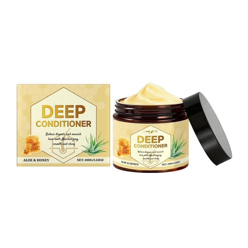 Deep Conditioner with Aloe and Honey Moisturizing Hair Treatment for Dry Hair Long-Lasting Nourishment Formula 100G/3.53OZ