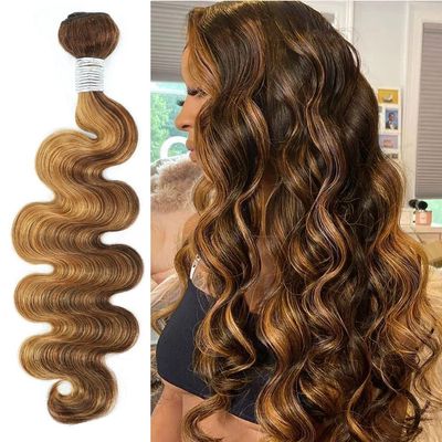 ALHER Color #4/27 Honey Blonde Highlight Bundles Body Wave 24 Inch