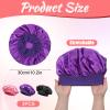 3 PCS Silk Bonnet for Kids, Elastic Kids Bonnet for Sleeping with Wide Band, Kid Silk Bonnets for Girls, Satin Toddler Bonnets for Boys, Girls, Child, Toddler(Purple, Black, Pink) view 2