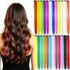 ddseexhe48 Pcs Clip In Colored Hair Extensions,Rainbow Synthetic Hairpieces view 1