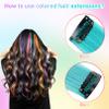 ddseexhe48 Pcs Clip In Colored Hair Extensions,Rainbow Synthetic Hairpieces view 4