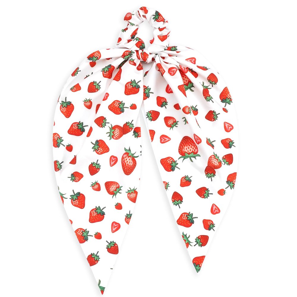 Strawberry Fun Hair Ties for Women Girls Fruits Elastic Tie Ribbon Hair Tie Bows Hair Scrunchies Cute Strawberry Hair Accessories Gifts