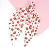 Strawberry Fun Hair Ties for Women Girls Fruits Elastic Tie Ribbon Hair Tie Bows Hair Scrunchies Cute Strawberry Hair Accessories Gifts view 2