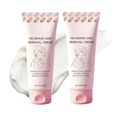 Kcaonni No Shave Hair Removal Cream for Women, 5-Minute Hair Removal Cream for Sensitive Skin- Quick-Acting & Mild, Hydrating Nourishing Formula, Sensitive Skin Safe, 150ml/5.0fl oz (2, Standard)