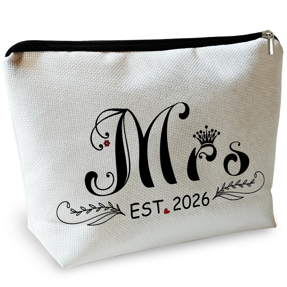 2026 Bride Mrs Wedding Gifts for Women Bride Future Mrs Travel Makeup Bag