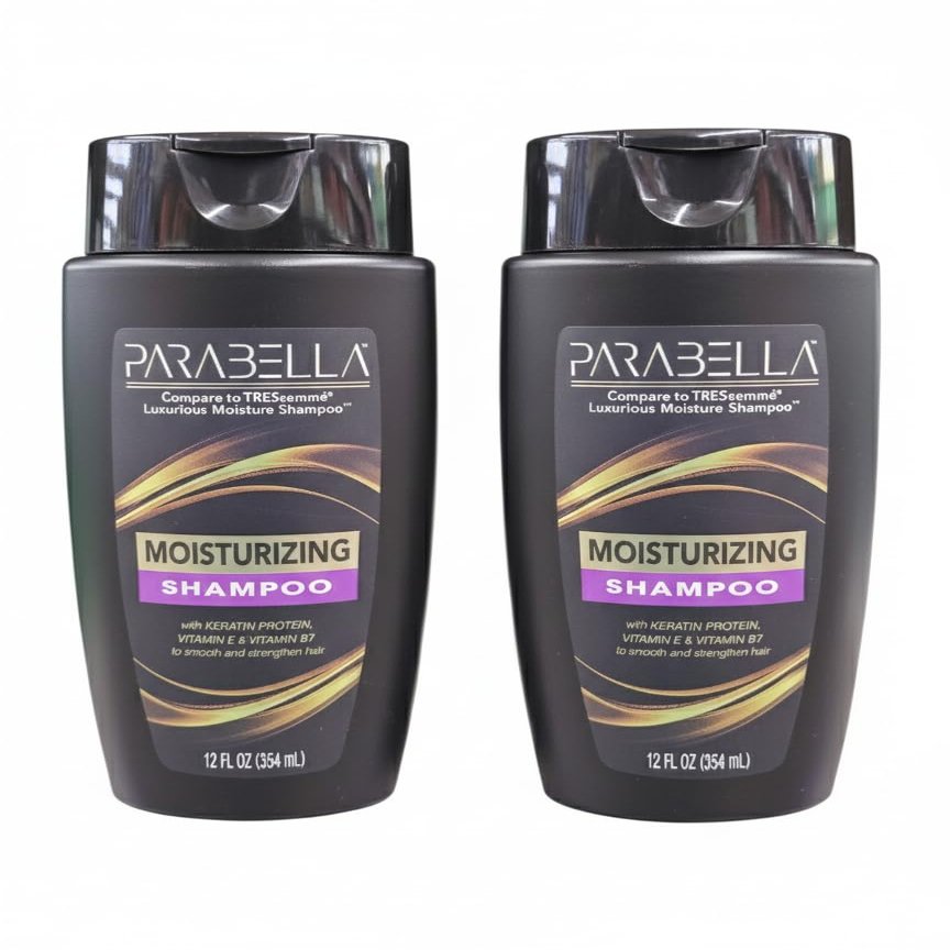 (2 Pack) Parabella Moisturizing Shampoo with Keratin Protein Vitamin E And vitamin 7.